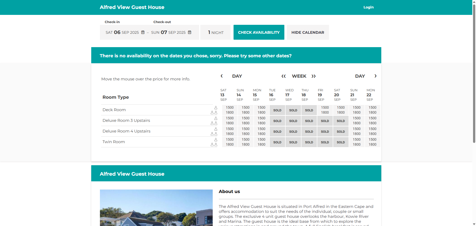 Interior of a luxury family suite at Alfred View